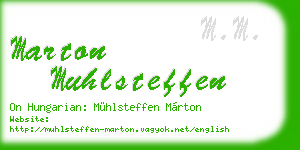 marton muhlsteffen business card